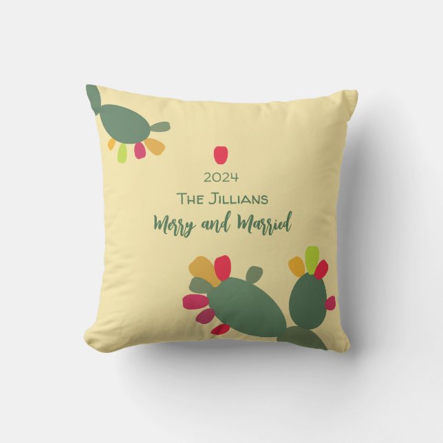 fröhliche und verheiratete farbenfrohe Wüste Kissen (Vorderseite)