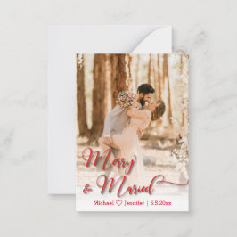 fröhliche und verheiratete Hochzeitskalligraphie F Mitteilungskarte