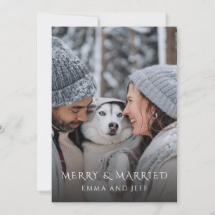 Fröhliche und verheiratete Weihnachtsferien-Foto Feiertagskarte