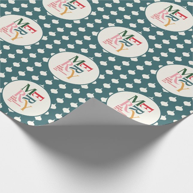 Fröhliche und Vintage Weihnachten Geschenkpapier (Ecke)