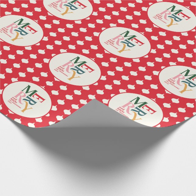 Fröhliche und Vintage Weihnachten Geschenkpapier (Ecke)