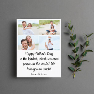 fröhliche Väter Tag 4 Fotos Collage minimalistisch Feiertagspostkarte