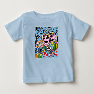 Fröhliche Vibes feiern Glück und Zusammengehörigke Baby T-shirt