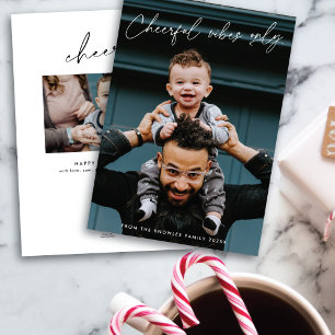 Fröhliche Vibes nur Portrait Holiday Foto Card Feiertagskarte