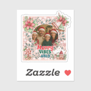 Fröhliche Vibes Only – Lustige Weihnachtskarte  Aufkleber