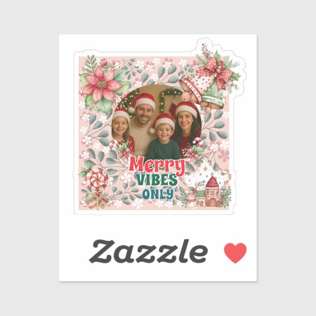 Fröhliche Vibes Only – Lustige Weihnachtskarte  Aufkleber (Blatt)