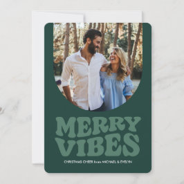 Fröhliche Vibes Spaß Retro-grünes Foto Weihnachten
