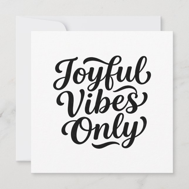 Fröhliche Vibes Typografie Dankeskarte (Vorderseite)