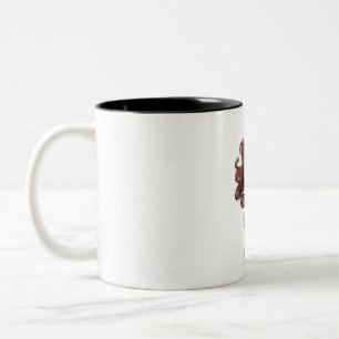 Fröhliche Vibes: Winking Girl mit Liebe Tasse