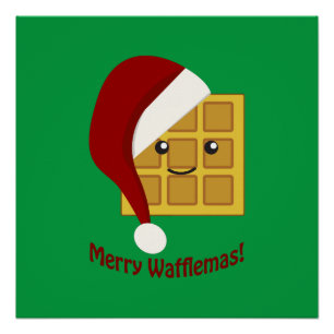 Fröhliche Wafflemas Weihnachten Waffel Poster