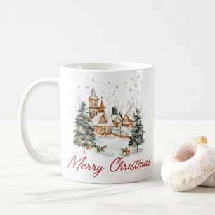Fröhliche Weihnachten alte Vintage-Weihnachtsillus Kaffeetasse