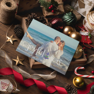 Fröhliche Weihnachten am Meer mit nautischem Thema
