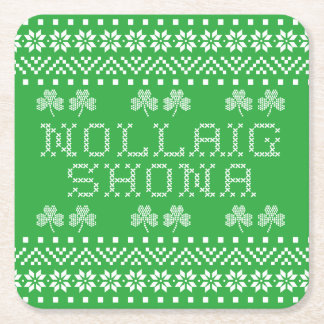 Fröhliche Weihnachten auf Irisch-Gälisch Rechteckiger Pappuntersetzer