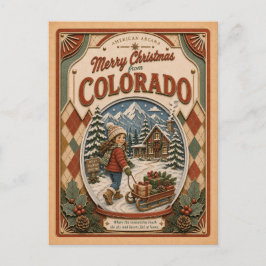 Fröhliche Weihnachten aus Colorado Vintage-Schneek