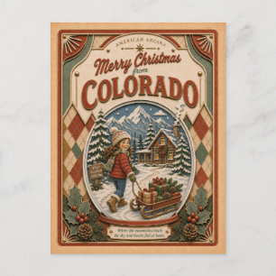 Fröhliche Weihnachten aus Colorado Vintage-Schneek