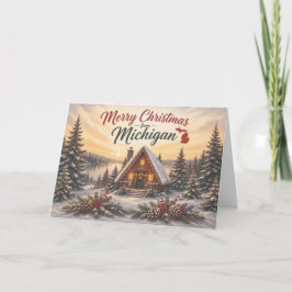Fröhliche Weihnachten aus Michigan Dankeskarte