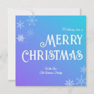 Fröhliche Weihnachten Blau Lila Moderne Schneefloc
