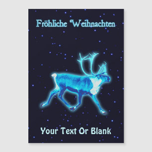 Fröhliche Weihnachten - Blaue Karibik (Reindeer) Magnetkarte