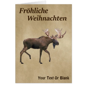 Fröhliche Weihnachten - Bull Moose auf Altpapier