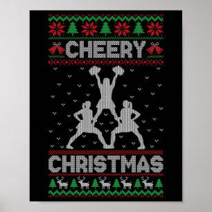 Fröhliche Weihnachten Cheerleader Übung Hässliches Poster
