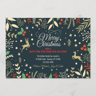 Fröhliche Weihnachten der Neuen Zuhause-Feiertage- Einladung