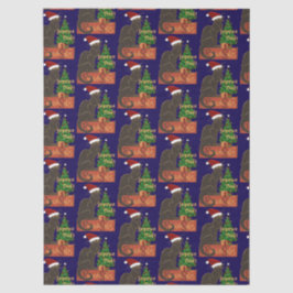 Fröhliche Weihnachten Die Katze Schwarz Parodie Mi Seidenpapier