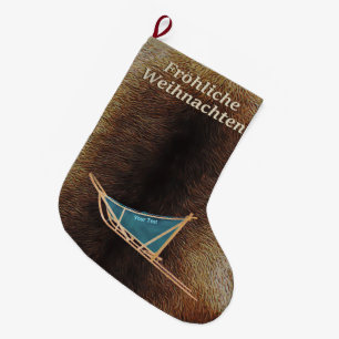 Fröhliche Weihnachten - Dog Sled Großer Weihnachtsstrumpf