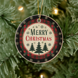 Fröhliche Weihnachten Einzigartiger Weihnachtsbaum Keramik Ornament