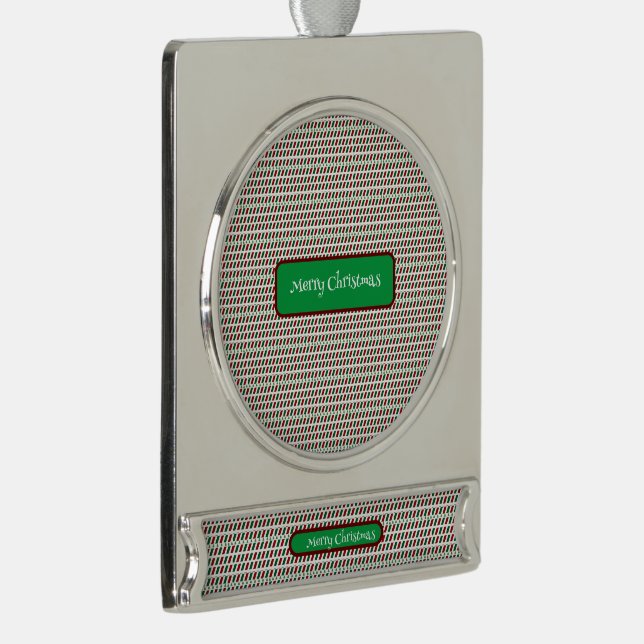 Fröhliche Weihnachten Elegant und modern individua Banner-Ornament Silber (Rechts)