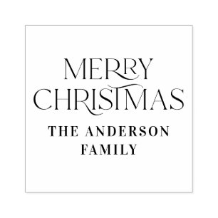 Fröhliche Weihnachten elegante moderne Typografie Gummistempel