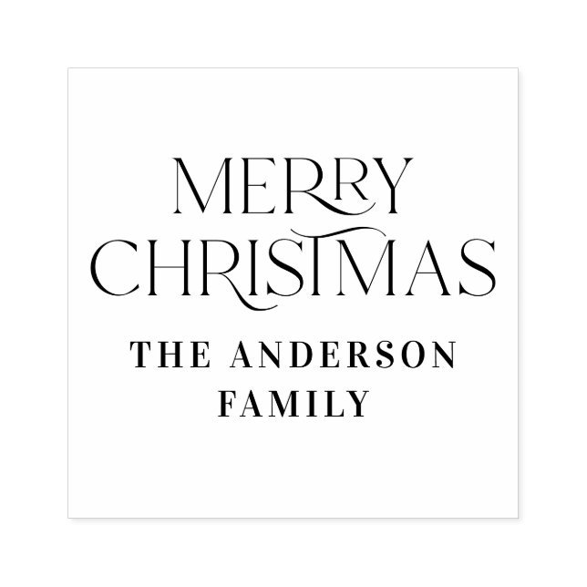 Fröhliche Weihnachten elegante moderne Typografie Gummistempel (Prägung)