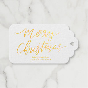 Fröhliche Weihnachten Elegante Script Holiday Wüns Geschenkanhänger