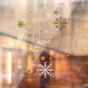 Fröhliche Weihnachten Eleganter Winter Schneeflock Fensteraufkleber