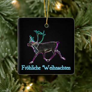 Frohliche Weihnachten - Elektrische Karibik Keramikornament