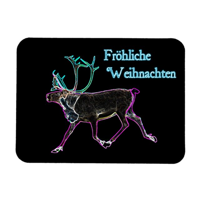 Frohliche Weihnachten - Elektrische Karibik Magnet (Horizontal)