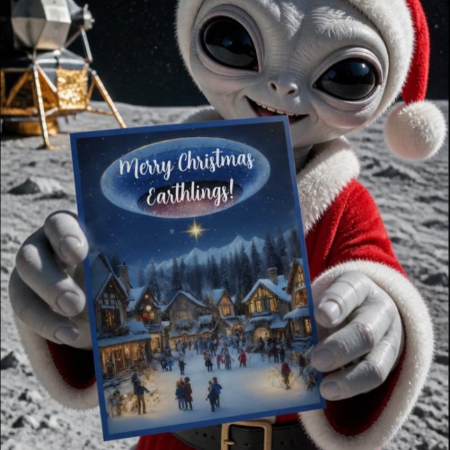 Fröhliche Weihnachten Erdlinge lustiger Alien-Weih (Von Creator hochgeladen)