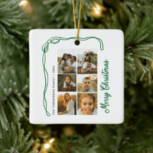 Fröhliche Weihnachten Familie 6 Fotos Keramikornament