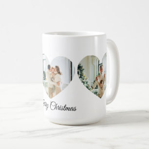 Fröhliche Weihnachten Familienfoto-Collage Herz-Ta Kaffeetasse