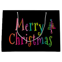 Fröhliche Weihnachten farbenfroh Große Geschenktüte