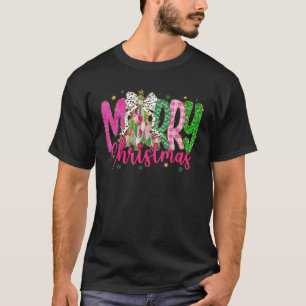 Fröhliche Weihnachten farbenfrohe Coquette Bow Chr T-Shirt