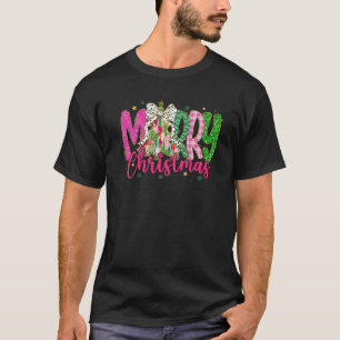 Fröhliche Weihnachten farbenfrohe Coquette Bow Chr T-Shirt