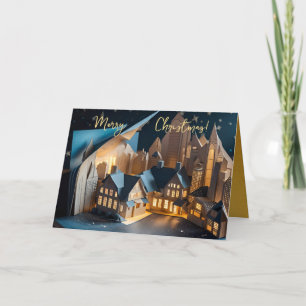 Fröhliche Weihnachten Faux-Pop-up beleuchtete Häus