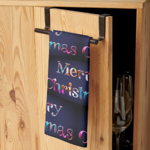 Fröhliche Weihnachten Festliche Multicolor Moderne Geschirrtuch