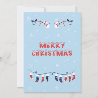 Fröhliche Weihnachten Flach Grußkarte Karte