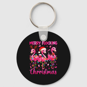 Fröhliche Weihnachten Flamingo Trinken Pjs Xmas M Schlüsselanhänger