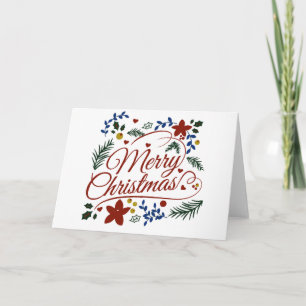 Fröhliche Weihnachten floral Karte