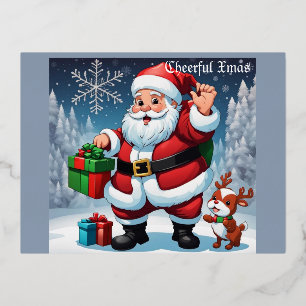 Fröhliche Weihnachten Folien Feiertagspostkarte