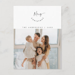 Fröhliche Weihnachten, Foto der Familie, zeitgenös Postkarte