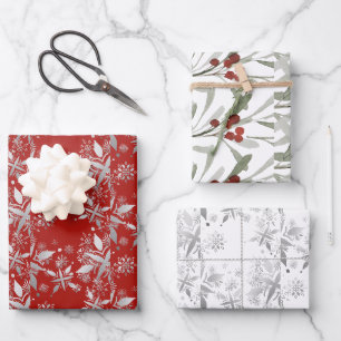 Fröhliche Weihnachten Freude Urlaub Geschenkpapier Set