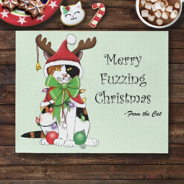 Fröhliche Weihnachten Fuzzy Katze Puzzle (Von Creator hochgeladen)